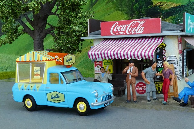 icecream truck and kiosk